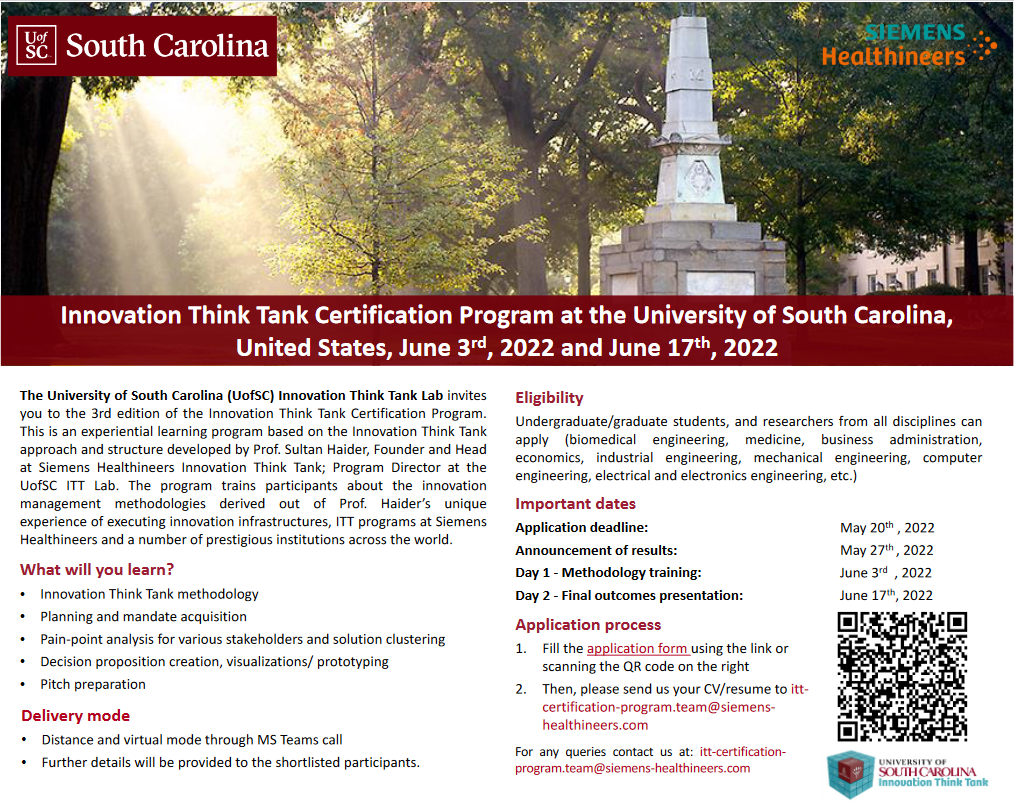 Call for Participation Innovation Think Tank Certification Program